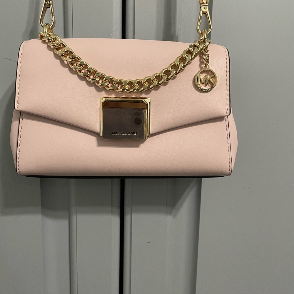 NWOT Michael Kors Lita Small Leather Crossbody in Blush Pink